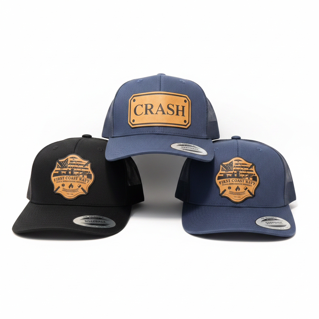 Custom Laser-Engraved Leather Patch Snapback Hat