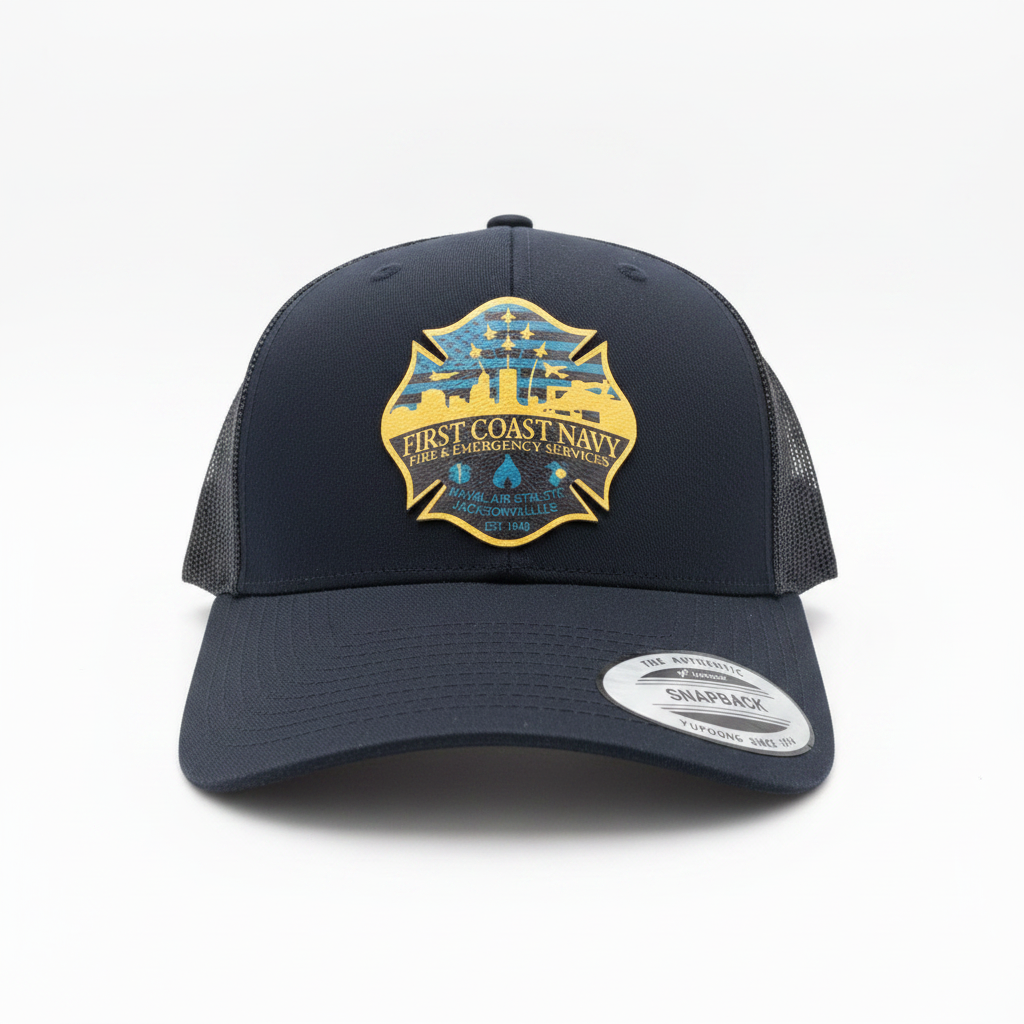Custom Laser-Engraved Leather Patch Snapback Hat
